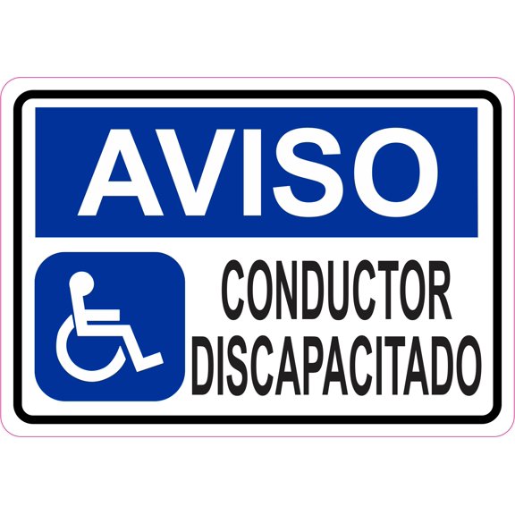5in x 3.5in Aviso Conductor Discapacitado Magnet