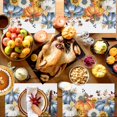 thumbnail image 4 of Fall Placemats Set of 6 Autumn Sunflower Leaves Place Mats Thanksgiving Placemat Orange Blue Pumpkin Table Mats for Dining Kitchen Table Holiday Dinner Party Home Fall Decorations 13x19 Inch, 4 of 8