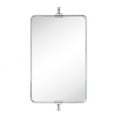 thumbnail image 2 of TEHOME Chrome Rounded Rectangle Pivot-N-View Bathroom Vanity Mirror 14x22", 2 of 5
