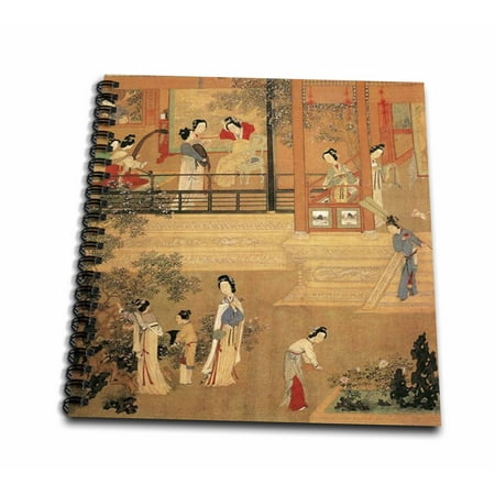 3dRose Print of Chinese Ladies In Palace In Ming Dynasty - Mini Notepad, 4 by 4-inch