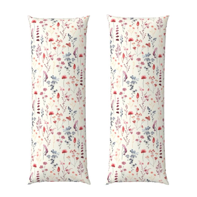 Fotbe Wildflower Watercolor 3 Funda para Almohada Corporal con Diseño, Funda de Microfibra Ultrasuave de 20x54 Pulgadas, Ropa de Cama Elegante