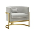 thumbnail image 6 of Andeworld Upholstered Velvet Accent Chair Modern Wide Arm Chair for Living Room Bedroom Armchair Barrel Chair Leisure Chair Grey with Gold Legs, 6 of 7