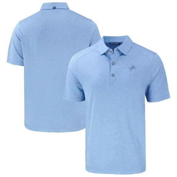 Men's Cutter & Buck Heather Powder Blue Detroit Lions Forge Eco Stretch Recycled Polo