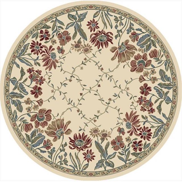 Dynamic Rugs ANR8570846464 Ancient Garden 7.10 Round 57084-6464 Rug - Ivory