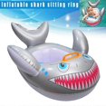 thumbnail image 1 of Children Kids Swimming Ring Seat Cartoon Shark Shape Inflatable Pool Floating Water Toy, 1 of 4