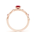 thumbnail image 2 of ANGARA Natural Ruby and Diamond Ivy Scroll Ring in 14K Rose Gold for Women (Size-5mm) | July Birthstone Jewelry for Her | Natural Ruby Rings, 2 of 9