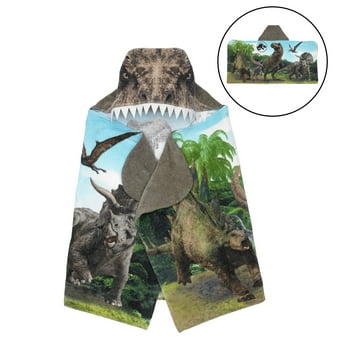 Jurassic World T-Rex Kids Hooded Towel, Cotton, Universal