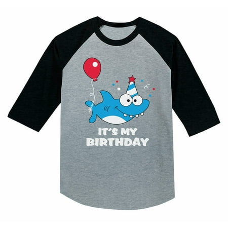 

Tstars Boys Unisex Birthday Shark Birthday Party Shirt Gift Birthday Party Graphic Tee Birthday Gift Birthday Shirts for Boy B Day 3-4 Sleeve Baseball Jersey Toddler Shirt