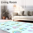 thumbnail image 2 of ODIKA 3'x5' Machine Washable Non-Slip Area Rug, Playful Dwelling Expedition Trek Fantastic Discovery Haven High Traffic Rug, Light Blue, 683205, 2 of 7