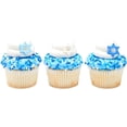 thumbnail image 2 of Hanukkah Star Cupcake Toppers - Edible Sugar Decorations for 24 Cupcakes, 2 of 5