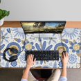 thumbnail image 4 of Long Mouse Pads for Desk,Blue and Yellow Pioneer Flower Desk Mats on Top Of Desks, Desk Mouse Pad Extra Large with 3mm Non-Slip Base and Stitched Edge for Gaming,Office,Work,Home 47.3"x23.6", 4 of 6