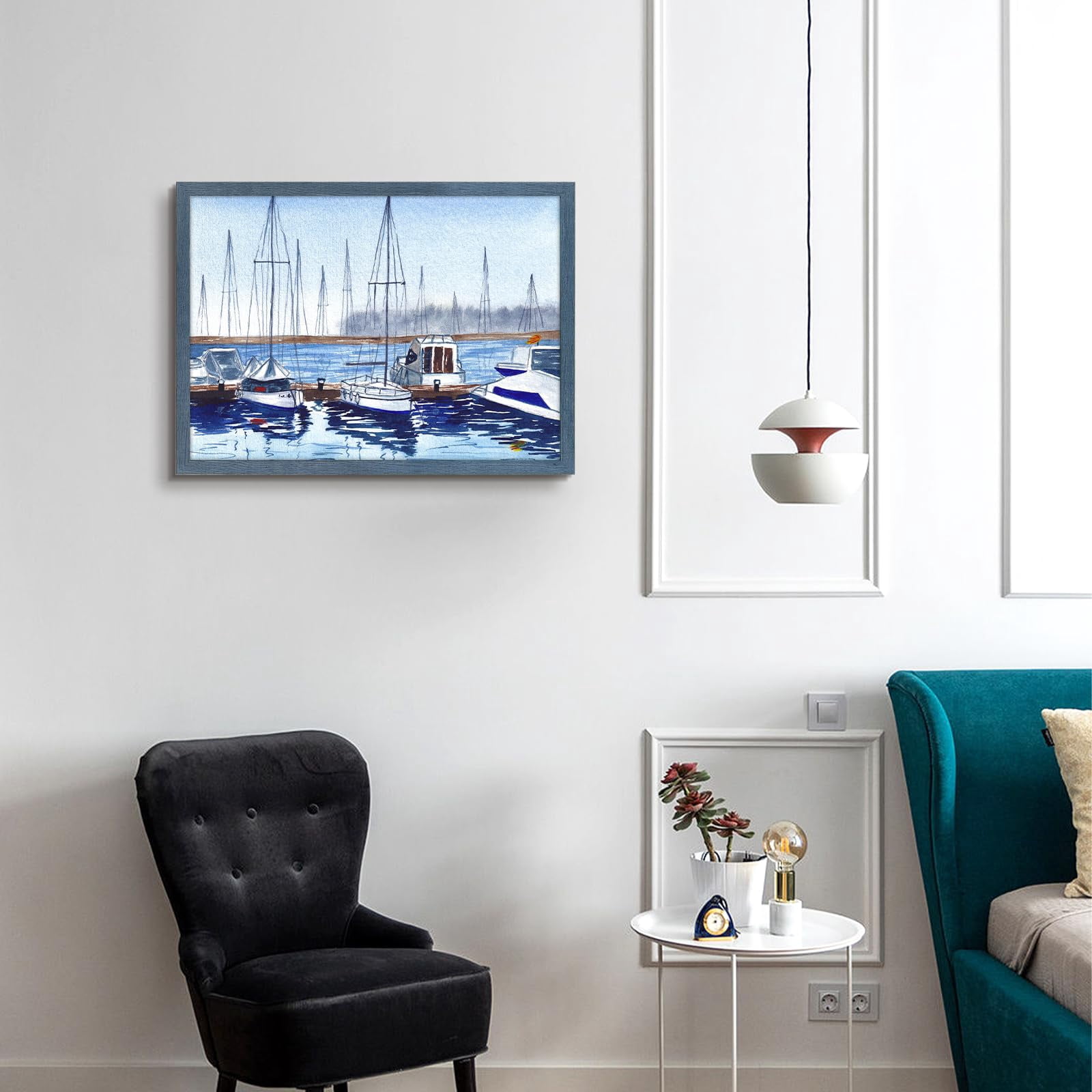 Golden State Art A2 16.5x23.4 Inch Wall Picture Frames with Plexiglass, Blue, Set of 2
