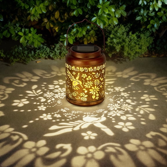 Waterproof Hummingbird Solar Lanterns - Metal Hanging Solar Lights Outdoor, Garden Decor for Patio, Lawn, Porch & Pathway, Unique Gift for Women Mom Grandma Seniors