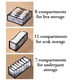 thumbnail image 4 of Caja de almacenamiento de ropa interior Divisores de cajones, juego de 3, que incluye 6 + 7 + 11 compartimentos Caja de almacenamiento con compartimento de cajón de gabinete de pared plegable Zhivalor 2035236-3, 4 of 4