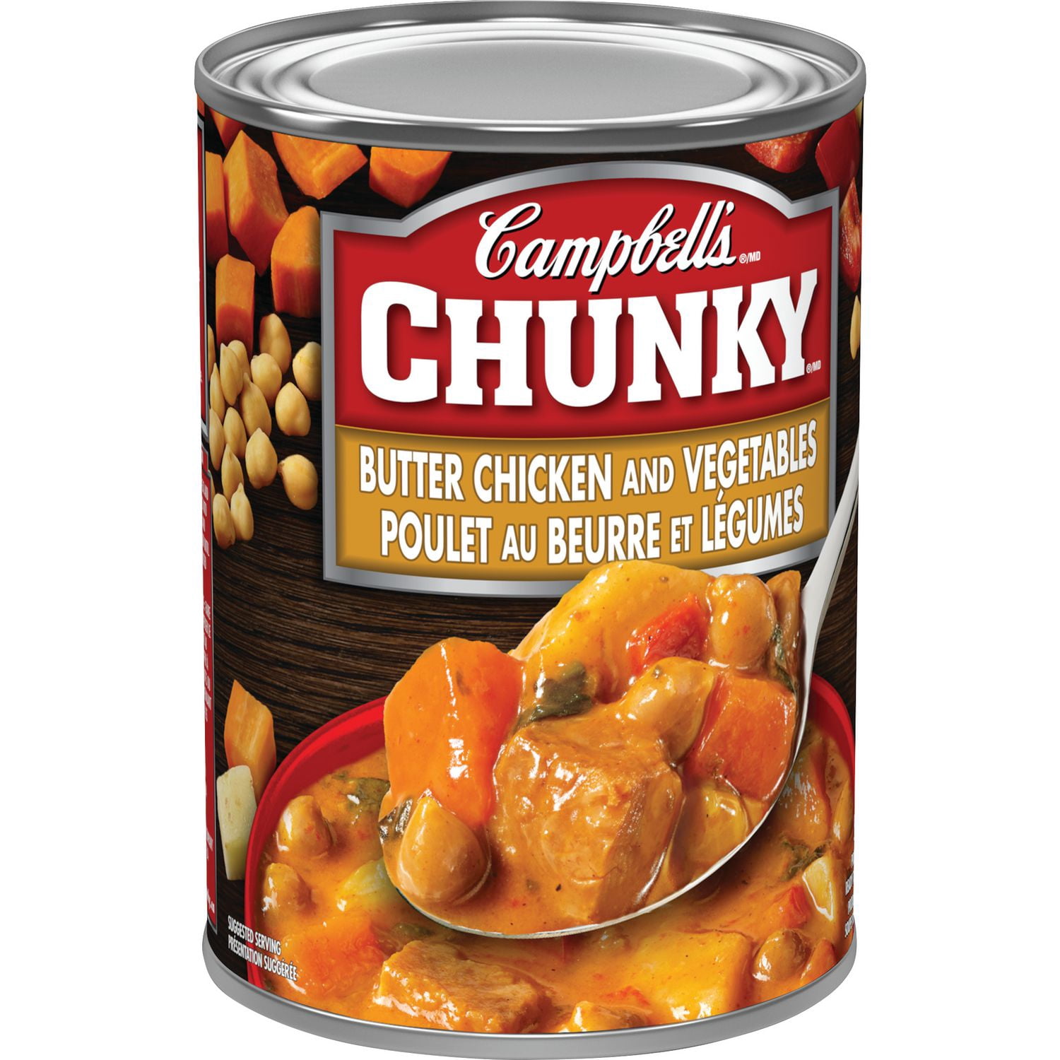 Soupe Poulet au beurre et légumes prête à déguster ChunkyMD de Campbell’sMD, longue conservation