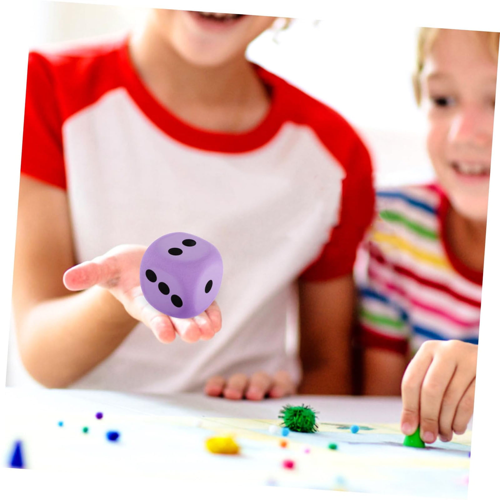 Gqtwoy Big Foam Dice for Games, Soft EVA Foam Dice for Table Games, EVA Dice for Party Props, Educational Dice for Board Games, Purple Dice