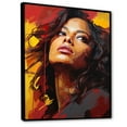 thumbnail image 2 of Designart "Pop Art Portrait Of Beyonce In Burgundy I" Celebrity Floater Framed Wall Art Living Room, 2 of 5