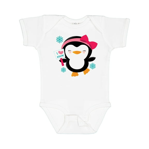 Inktastic Penguin Girl Snowflakes Girls Baby Bodysuit