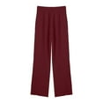 thumbnail image 5 of Fashion Olyvenn Linen Pants Women Summer Wide Leg Pants Stylish High Waist Palazzo Casual Loose Flowly Tall Beach Trousers with Pockets Wine XXXL, 5 of 7