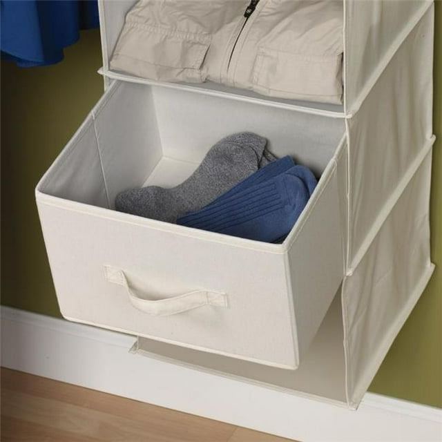 Household Essentials 311306 Natural Blended Canvas Drawer for 6-Shelf Org. 2pk env.