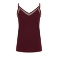 thumbnail image 4 of Pntutb Womens Tops,Women V-Neck Tank Tops Strap Lace Patchwork Summer Solid Sleeveless Vest, 4 of 5