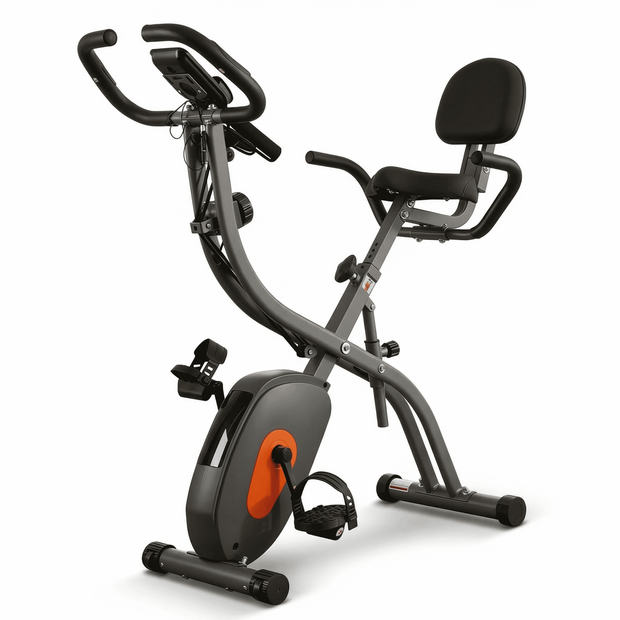 Naipo Folding Exercise Bike 4 in 1 Magnetic Stationary Recumbent Bike 10 Level Resistance for Home Use with Arm Resistance Bands