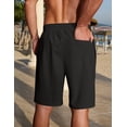 thumbnail image 5 of COOFANDY Mens Linen Shorts 9" Casual Beach Shorts Elastic Waist Summer Vacation Short, 5 of 6