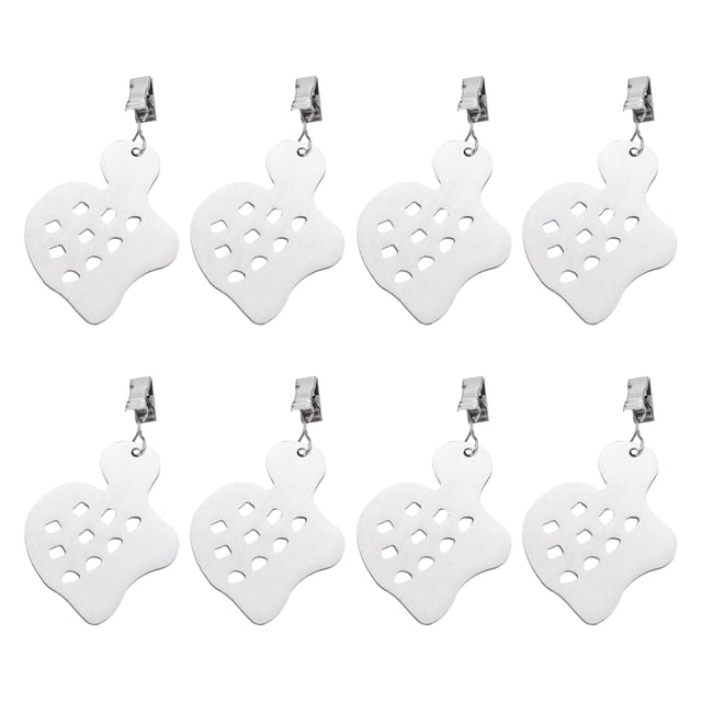 Uxcell 8 Pack Pesas para Manteles de Acero Inoxidable con Clips Metálicos Forma de Tortuga 5.5x7cm para Decoración de Picnic al Aire Libre Plata