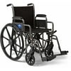 Medline K3 Basic Lightweight Wheelchair, 18" Wide Seat, Desk-Length Arms, Swing Away Footrests