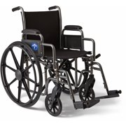 Medline K3 Basic Lightweight Wheelchair, 18" Wide Seat, Desk-Length Arms, Swing Away Footrests