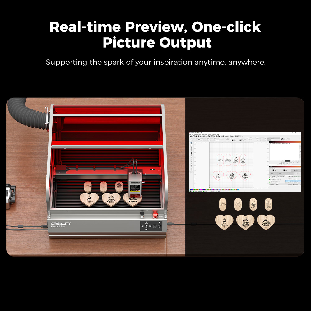 Creality Falcon2 Pro 40W Enclosed Laser Engraver & Cutter Desktop Diode Laser Cutter and Engraver Machine for Wood/Acrylic/Metal