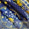thumbnail image 3 of Blue Lemon Tablecloth Round 60 Inch Boho Floral Fabric Table Cover Washable Waterproof Table Cloth for Kitchen Dining Picnic Party Decor, 3 of 8
