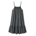 thumbnail image 5 of Horkkom Mini Dresses for Women Solid Color Camisole Summer Dresses Beach Travel Vacation Sundresses, S-2XL, 5 of 9
