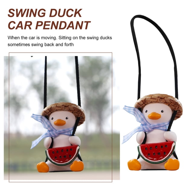 Colgante Colgante Decoración de retrovisor de coche de pato oscilante, accesorios de decoración de arte bonito para coche de pato volador