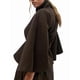 thumbnail image 2 of Ponchos con Mangas de Murciélago para Mujer, Abrigo de Lana con Cuello Alto y Cinturón, Chaqueta Corta de Invierno Café S, 2 of 8