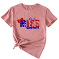 thumbnail image 1 of Gibobby Playera de Manga Corta con Cuello Redondo Camiseta manga corta verano para mujer con estampado del Día la Independencia y diseño personalidad(Oro Rosa,G), 1 of 2