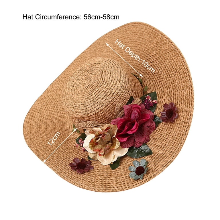 Sun Cap Wide Brim Colorful Flowers Temperament Adjustable Sun Cap Wide Brim Colorful Flowers Temperament Adjustable