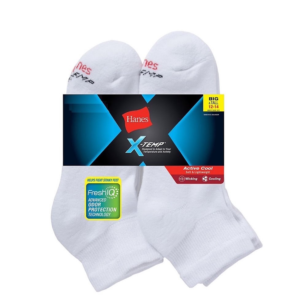 Hanes Hanes Men's 'BIGTALL' 6Pack XTemp Active Cool Ankle Socks