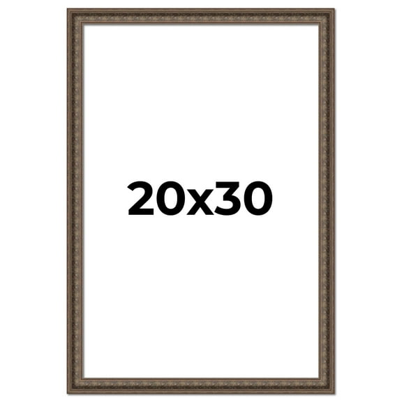 20x30 Ornate Brown Real Wood Picture Frame Width 1.5 Inches | Interior Frame Depth 0.5 Inches |