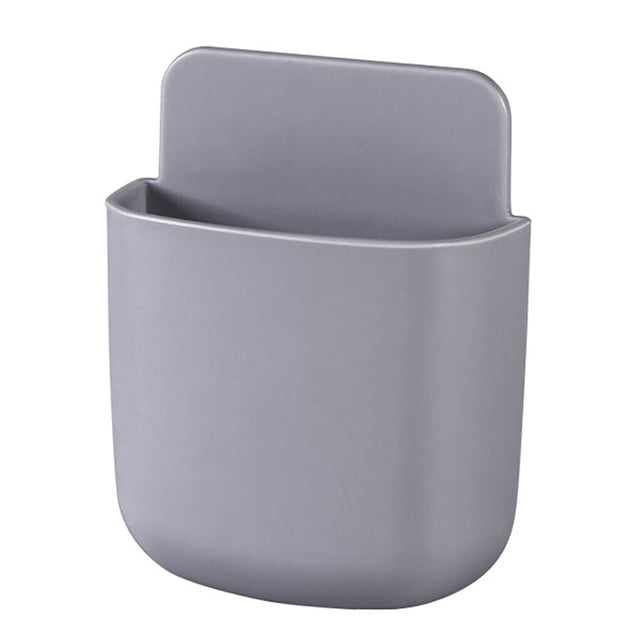 pitrice 1PC Wall Mounted Storage Box Remote Control Storage Organizer Case For Air Conditioner TV Mobile Phone Plug Holder Stand Rack A gray 1Set