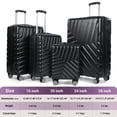 thumbnail image 4 of NiceTravel 4-Piece Hardside Luggage Set,Lightweight suitcase with TSA Locks & Double Spinner Wheels, Black, 4 of 5