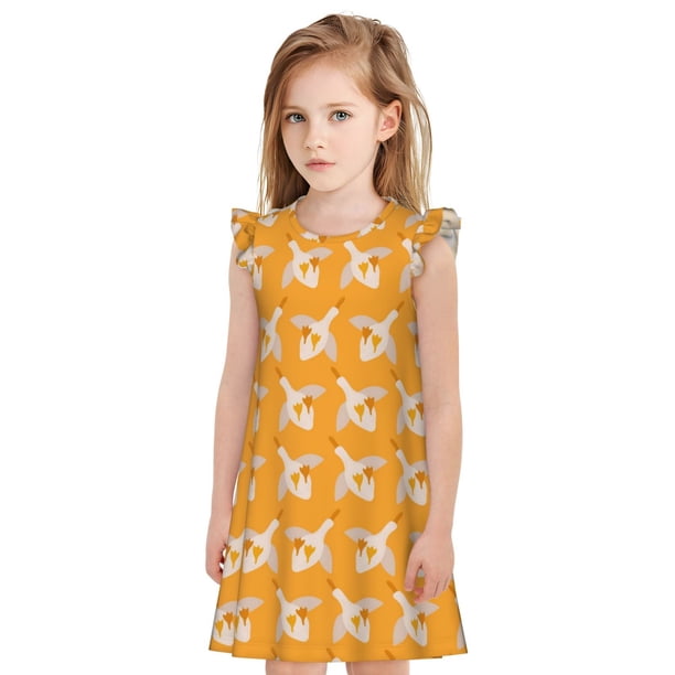 Balery Flying Ducks Camisón de princesa para niñas, pijama de algodón con mangas abullonadas, suave y bonito.-XX-Large