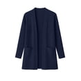 thumbnail image 2 of JWD Women's Cardigan Open Front Lightweight Cardigan Long Sleeve Cardigans with Pockets Royal Blue L, 2 of 7