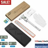 Electronic Vernier Caliper, 6-Inch Mimajor Stainless Steel Digital Calipers Measuring Tool, Electronic Micrometer Caliper with Large LCD Screen, Silver