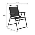 thumbnail image 3 of Mainstays Carlington 3-Piece Patio Bistro Set, Black, UV Fade-resistant Sling Fabric, 3 of 7