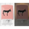 thumbnail image 2 of Caroline's Treasures BB7844CNL Mammoth Jack Donkey Pink Check Ceramic Night Light, 6x4x3", multicolor, 2 of 2
