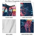 thumbnail image 4 of luoweisi Men's Beach Shorts Quick Dry Swim Trunks with Mesh Lining Colorful Jellyfish XL, 4 of 5