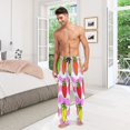 thumbnail image 7 of Colorful Strawberries Men's Lightweight Pajama Bottoms Stretch Elastic Waist Side Pockets Spring Fall, 7 of 7