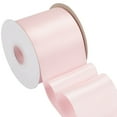 thumbnail image 1 of Joycrosso Lt. Pink Ribbon 4 Inch Wide Thick Fabric Ribbon, 50 Yards Double Faced Satin for Chair Sash Bows Making Bouquet Sewing Christmas Decoration, 1 of 7