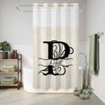 thumbnail image 6 of No Hook Shower Curtain, Letter P Shower Curtains for Bathroom with See Through Top Window, Monogram Words Waterproof & Washable Bath Curtain Narrow 54"x78", 6 of 9